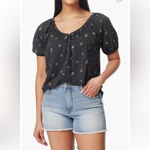 C&C California Masha Burnwash Shirred Top Size Small